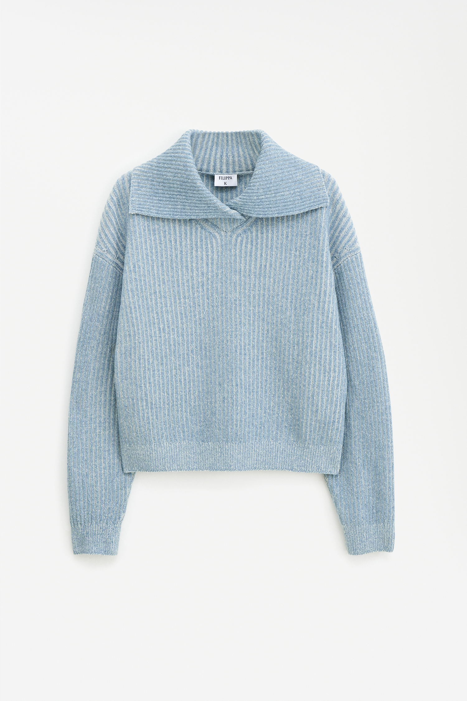 Filippa K Ribbed Collar Sweater In Blue